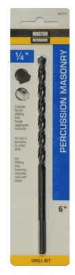 Percussion Masonry Drill Bit, 1/4 x 6-In.