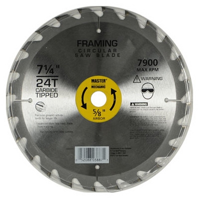 Framing Combo Circular Saw Blade, 24T, 7-1/4-In.
