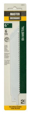 Reciprocating Saw Blade, 6-TPI Bi-Metal/Cobalt, 6-In., 2-Pack