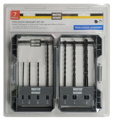 7-Piece Percussion Masonry Drill Bit Set