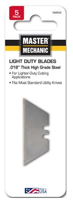 Utility Knife Blades, Light-Duty, .018 Gauge, 5-Pk.