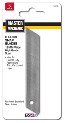 18MM 8-Point Snap Blades, 5-Pk.