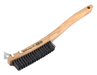 Wire Scratch Brush, Carbon Steel, 13-11/16 In.