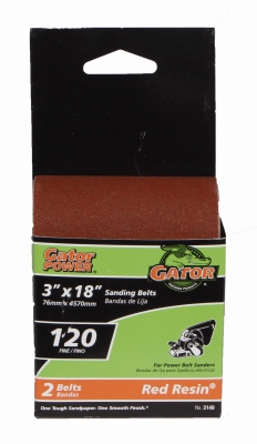 Sanding Belts, Aluminum Oxide, 120-Grit, 3 x 18-In., 2-Pk.