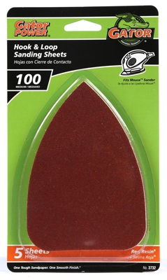 Detail Sanding Sheets, Aluminum Oxide, 100-Grit, 3.5 x 5-In., 5-Pk.