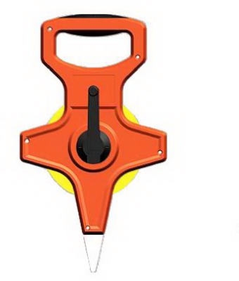 Open-Reel Tape Measure, High-Viz Orange, Fiberglass, 1/2-In. x 200-Ft.