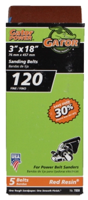 Sanding Belts, Aluminum Oxide, 120-Grit, 3 x 18-In., 5-Pk.