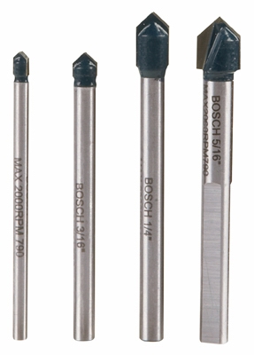 Glass & Tile Drill Bit Set, 4-Pc.