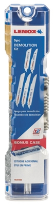 Reciprocating Saw Blade Kit, Demolition, 5-Pc.