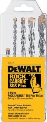 5-Piece Carbide SDS Plus Hammer Bit Set