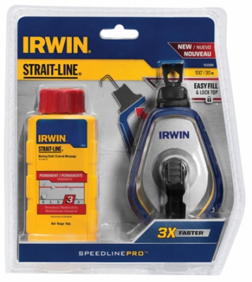 100-Ft. Speed Line Chalk Pro Reel + Red Chalk, 4-oz.