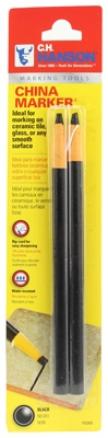 China Marker Pencil, Black, 2-Pk.