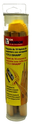 Carpenter's Pencils & Sharpener, 10-Pk.