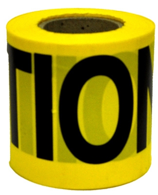 Caution Tape, Weatherproof, Yellow, 3-In. x 300-Ft.