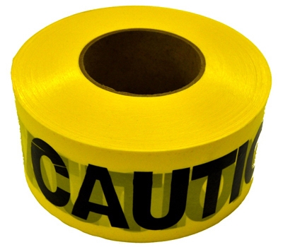  inchCaution inch Tape, Yellow, Waterproof, 1,000-Ft.