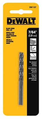7/64-In. Black Oxide Drill Bits, 2-Pk.