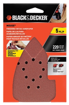 Mouse Finishing Sandpaper, 220-Grit, 5-Pk.