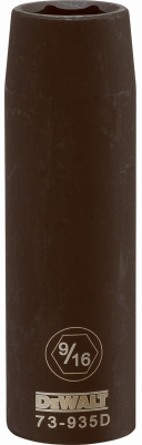 6PT 1/2'' Drive Deep Impact Socket 9/16 inch SAE