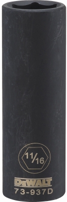 6PT 1/2'' Drive Deep Impact Socket 11/16 inch SAE