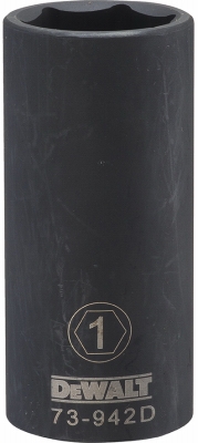 6PT 1/2'' Drive Deep Impact Socket 1 inch SAE