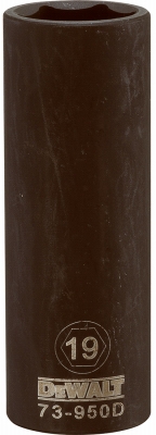 6PT 1/2'' Drive Deep Metric Impact Socket 19MM