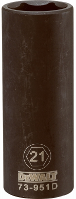 6PT 1/2'' Drive Deep Metric Impact Socket 21MM