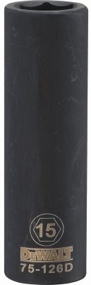 6PT 1/2'' Drive Deep Impact Socket 15MM Metric
