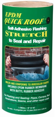 EPDM Roof Flashing Tape, Black EDPM, 9-In. x 10-Ft.