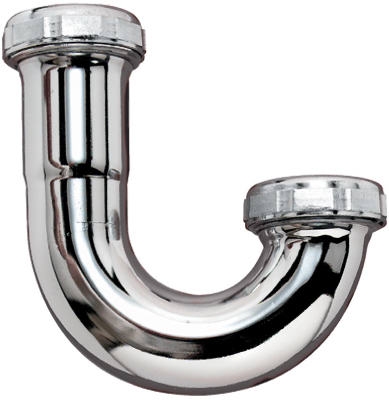 1-1/2 x 1-1/2-Inch Satin Nickel Sink Trap J Bend