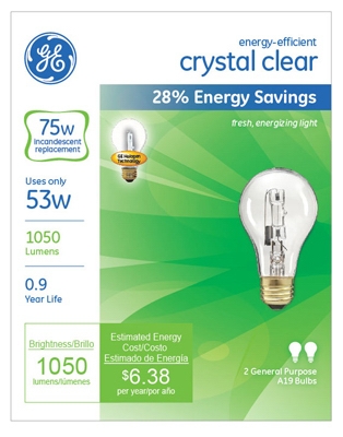 2-Pack 53-Watt Clear Halogen Light Bulbs