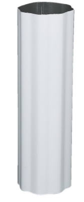 Gutter Downspout, Corrugated Round, White Aluminum, 3-In. x 10-Ft., Must Purchase In Quant. of 10
