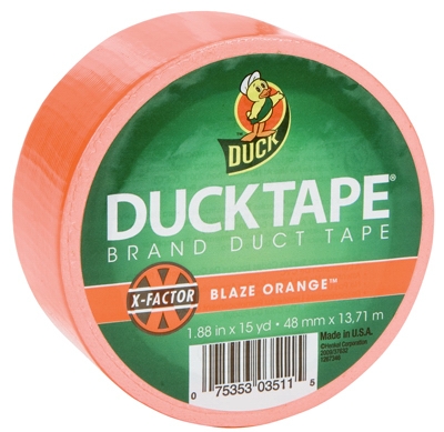 X-Factor Blaze Orange Duct Tape, 1.88-Inch x 15 Yds.