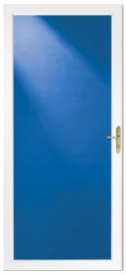 Storm Door, Full View, White Aluminum & Brass Handles, 36 x 81-In.