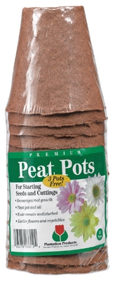 Peat Pot Pack, 3-In. Round Bonus, 15-Pk