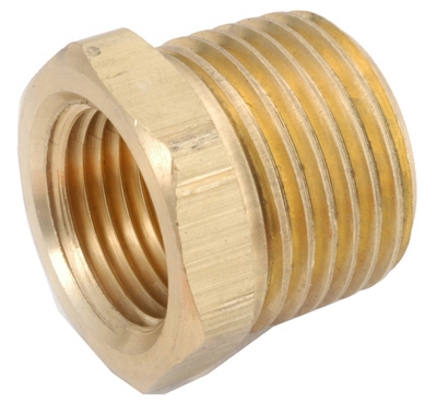 Pipe Fitting, Brass Hex Bushing, Lead Free, 1/2 x 1/4-In.
