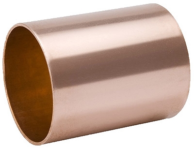 Wrot Copper Coupling With Stop, 1-1/4 In.