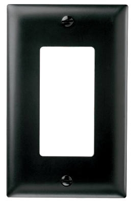 Decorator 1-Gang Wall Plate, Nylon, Black