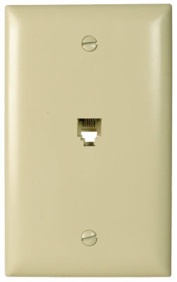 Wall Plate, Phone Jack, Ivory Nylon