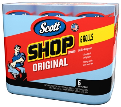 Shop Towels, Blue, 6-Pk.