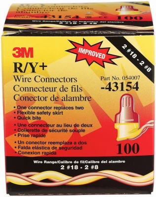 3M Performance Plus R/Y+ Wire Connector, 100-Pk.