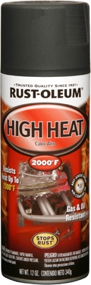 High-Heat Spray Enamel, Flat Black, 12-oz.
