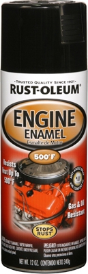 Engine Spray Enamel, Black Gloss, 12-oz.