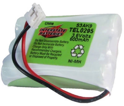 Cordless Telephone Battery, 3.6-Volt, 600Mah Nimh