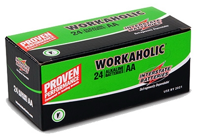 Workaholic Alkaline Battery,  inchAA inch, 24-Pk.
