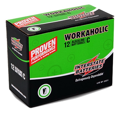 Workaholic Alkaline Battery,  inchC inch, 12-Pk.