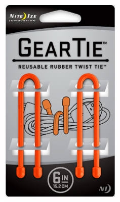 2-Pack 6-Inch Gear Tie, Orange