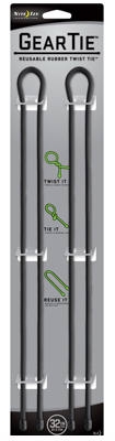 2-Pack 32-Inch Gear Tie, Black