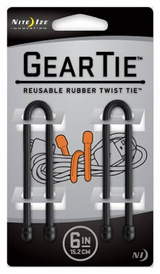 2-Pack 6-Inch Gear Tie, Black