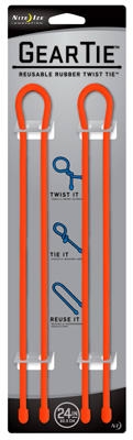 2-Pack 24-Inch Gear Tie, Orange