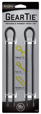 2-Pack 18-Inch Gear Tie, Black
